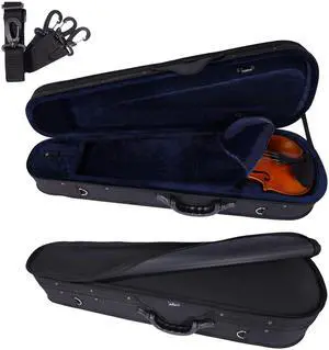 4/4 Full Size Violin Hard Case Basic Professional Triangular Shape Backpack, Super Light Suspension, Black 4/4 Full Size Violin Hard Case Basic Professional Triangular Shape Backpack, Super Light Suspension, Black