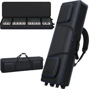 88 Key Keyboard Case Soft Padded with Wheels (56.7x18.9x7.1) | 88 Key Piano Rolling Gig Bag with Multiple Accessory Pockets, Comfortable Backpack-Strap & Carrying Handle, Sturdy & Durable 88 Key Keyboard Case Soft Padded with Wheels (56.7x18.9x7.1) | 88 Key Piano Rolling Gig Bag with Multiple Accessory Pockets, Comfortable Backpack-Strap & Carrying Handle, Sturdy & Durable