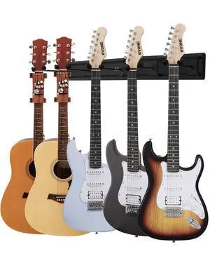 Guitar Wall Mount Hagers for Multiple Guitars, Adjustable Rubber Cradles Guitar Wall Rack, Fixed Clips, Strong Aluminum Acoustic & Electric Guitars Rack, Bass Holder, Violin Ukulele Organizer Guitar Wall Mount Hagers for Multiple Guitars, Adjustable Rubber Cradles Guitar Wall Rack, Fixed Clips, Strong Aluminum Acoustic & Electric Guitars Rack, Bass Holder, Violin Ukulele Organizer