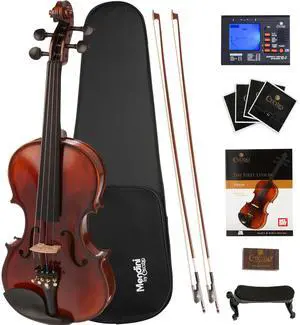 3/4 Violin For Beginners, Black Solid Wood - Flamed Acoustic Violins Set with Case, Tuner, Shoulder Rest, Bow, Rosin, Bridge & Strings 3/4 Violin For Beginners, Black Solid Wood - Flamed Acoustic Violins Set with Case, Tuner, Shoulder Rest, Bow, Rosin, Bridge & Strings