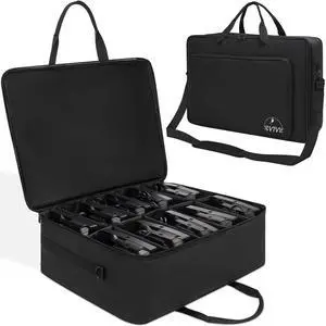 10 Par Padded Spotlight Bag 5/16'' Stage Lighting Storage Bag | for 10 Par Lights Bag with Dividers, Handle and Straps, Black (Bag Only) 10 Par Padded Spotlight Bag 5/16'' Stage Lighting Storage Bag | for 10 Par Lights Bag with Dividers, Handle and Straps, Black (Bag Only)