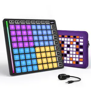 MIDI Pad Controller, 64 Velocity Sensitive RGB Beat Maker | Wide compatibility with mainstream DAWs including Ableton Live, Logic Pro and other music production software MIDI Pad Controller, 64 Velocity Sensitive RGB Beat Maker | Wide compatibility with mainstream DAWs including Ableton Live, Logic Pro and other music production software