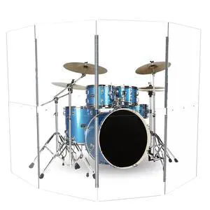 Portable Drum Shield | 4 Panels 2ft x 5ft | Factory-Installed Full-Length Stainless Steel Hinges | Acrylic Drum Sound Barrier | Cage for Church Use (4 Panels) Portable Drum Shield | 4 Panels 2ft x 5ft | Factory-Installed Full-Length Stainless Steel Hinges | Acrylic Drum Sound Barrier | Cage for Church Use (4 Panels)