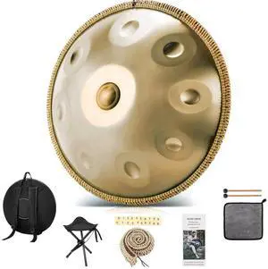 22 Inches Handpan Drum, 440Hz 9 Notes D Minor Kurd Hand Pan Drum, Professional Concert Sound Handpan Drums for Adults Complete Kit Includes Bag Stand Sticks (9 Notes, 440Hz) 22 Inches Handpan Drum, 440Hz 9 Notes D Minor Kurd Hand Pan Drum, Professional Concert Sound Handpan Drums for Adults Complete Kit Includes Bag Stand Sticks (9 Notes, 440Hz)