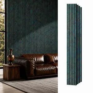 Wood Slat Wall Panels for Interior Wall Decor, Acoustic MDF Wall Panels with PET Backing, Easy Install Wall Paneling for Living Room Bedroom Office, Antique Teal Rust Accent (106" H) Wood Slat Wall Panels for Interior Wall Decor, Acoustic MDF Wall Panels with PET Backing, Easy Install Wall Paneling for Living Room Bedroom Office, Antique Teal Rust Accent (106" H)