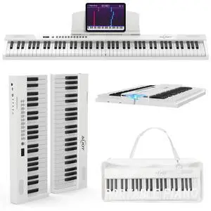 88 Key Portable Piano Keyboard, Magnetic Semi-Weighted Electric Piano | Velocity-Sensitive Keys, 900 Tones & 700 Rhythms, Bluetooth & USB-MIDI, Rechargeable for Beginners Home Travel 88 Key Portable Piano Keyboard, Magnetic Semi-Weighted Electric Piano | Velocity-Sensitive Keys, 900 Tones & 700 Rhythms, Bluetooth & USB-MIDI, Rechargeable for Beginners Home Travel