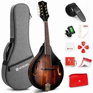 Mandolin Instrument A Style, Acoustic Mandolin Musical Instrument Solid Spruce Top 8 String for Beginners, Adults, Teens, Dark Brown Mandolin Instrument A Style, Acoustic Mandolin Musical Instrument Solid Spruce Top 8 String for Beginners, Adults, Teens, Dark Brown