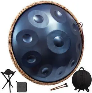 Handpan Drum 22 Inch for Adults 10 Notes - Hand Pan Drum(Blue) | Hand Drum D Minor Kurd 440Hz Professional Hand Pan,Handpan Instrument,Premium Steel Drum Handpan Drum 22 Inch for Adults 10 Notes - Hand Pan Drum(Blue) | Hand Drum D Minor Kurd 440Hz Professional Hand Pan,Handpan Instrument,Premium Steel Drum
