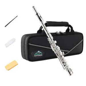 Silver-Plated Piccolo Key of C 2-Piece Keys for Beginner, Kids, Student with Hard Case, Cleaning Rod, Cloth and Gloves Silver-Plated Piccolo Key of C 2-Piece Keys for Beginner, Kids, Student with Hard Case, Cleaning Rod, Cloth and Gloves