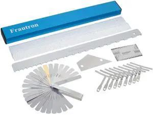 Luthier Setup Tool Kit, Guitar Fret Leveling Kit for Enthusiasts | 16" Fret Leveling Beam, Neck Notched Straight Edge, Fret Rocker, String Action Gauge, Understring Radius Gauge, Feeler Gauge Luthier Setup Tool Kit, Guitar Fret Leveling Kit for Enthusiasts | 16" Fret Leveling Beam, Neck Notched Straight Edge, Fret Rocker, String Action Gauge, Understring Radius Gauge, Feeler Gauge