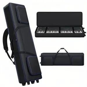 88 Key Keyboard Case Soft Gig Bag with Wheels (53"x14.5"x7") | 3 Ways to Carry Padded Piano Bag | 3 Pockets Rolling Travel Bag Compatible with Roland/Yamaha/Casio/Alesis 88 Key Keyboard Case Soft Gig Bag with Wheels (53"x14.5"x7") | 3 Ways to Carry Padded Piano Bag | 3 Pockets Rolling Travel Bag Compatible with Roland/Yamaha/Casio/Alesis