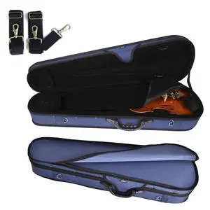 4/4 Full Size Violin Hard Case Basic Professional Triangular Shape Backpack, Super Light Suspension, Blue 4/4 Full Size Violin Hard Case Basic Professional Triangular Shape Backpack, Super Light Suspension, Blue