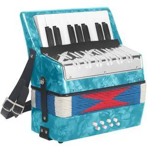 17 Key Piano Accordion, Lightweight & Compact Acordeon, Celluloid Accordions Brighter and Pure Tone than Plastic, Durable Metal Cover with Straps, Manual for Adult Beginners Acordeón (Sky Blue) 17 Key Piano Accordion, Lightweight & Compact Acordeon, Celluloid Accordions Brighter and Pure Tone than Plastic, Durable Metal Cover with Straps, Manual for Adult Beginners Acordeón (Sky Blue)