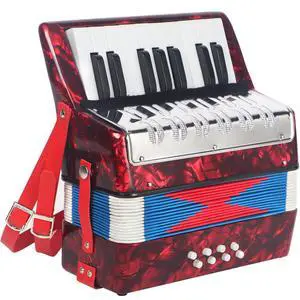 17 Key Piano Accordion, Lightweight & Compact Acordeon, Celluloid Accordions Brighter and Pure Tone than Plastic, Durable Metal Cover with Straps, Manual for Adult Beginners Acordeón (Red) 17 Key Piano Accordion, Lightweight & Compact Acordeon, Celluloid Accordions Brighter and Pure Tone than Plastic, Durable Metal Cover with Straps, Manual for Adult Beginners Acordeón (Red)