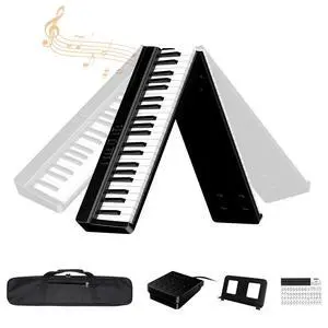 Portable Piano Keyboard 88 Keys: Semi-Weighted Folding Digital Piano Bluetooth, 128 Tones & Silent Mode Electric Folding Piano Kit for Adult Portable Piano Keyboard 88 Keys: Semi-Weighted Folding Digital Piano Bluetooth, 128 Tones & Silent Mode Electric Folding Piano Kit for Adult