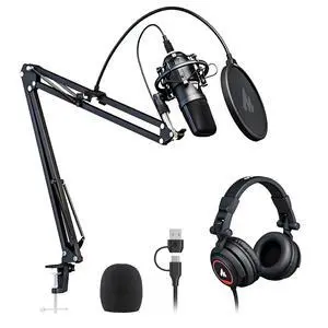 AU-A04H USB Microphone Kit with Headphones for PC, Podcast & Gaming | 192kHz/24Bit Vocal Condenser Cardioid Studio Mic Compatible with Mac & Windows for Recording, YouTube, Streaming, Voice-Over AU-A04H USB Microphone Kit with Headphones for PC, Podcast & Gaming | 192kHz/24Bit Vocal Condenser Cardioid Studio Mic Compatible with Mac & Windows for Recording, YouTube, Streaming, Voice-Over