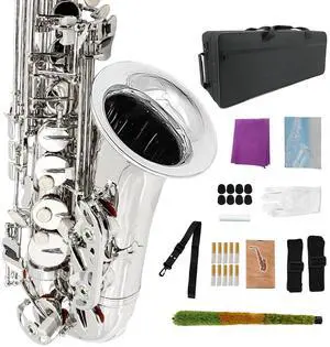 Student Eb Alto Saxophone E Flat for Beginners Sax Full Kit with Pads Cushions,Hard Carrying Case,Neck Strap,Reeds,Cleaning Cloth & Rod,Mouthpiece,Gloves Student Eb Alto Saxophone E Flat for Beginners Sax Full Kit with Pads Cushions,Hard Carrying Case,Neck Strap,Reeds,Cleaning Cloth & Rod,Mouthpiece,Gloves