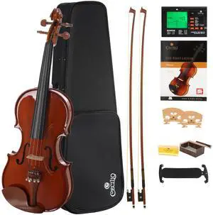 1/4 Size Acoustic Violin Set, Solid Wood Body with Bow & Case 1/4 Size Acoustic Violin Set, Solid Wood Body with Bow & Case