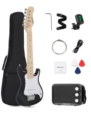 UST-70 Kids Electric Guitar Beginner Kit with Amp, Ideal First Guitar for Starter, Lightweight 30 Inch Guitar for Boys and Girls, Fun Music Gift for Learning, Practice and Play at Home, Black UST-70 Kids Electric Guitar Beginner Kit with Amp, Ideal First Guitar for Starter, Lightweight 30 Inch Guitar for Boys and Girls, Fun Music Gift for Learning, Practice and Play at Home, Black