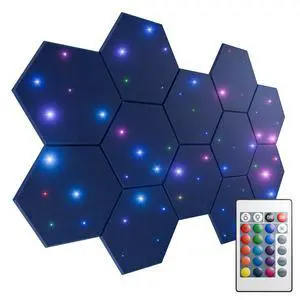 12 Pack Self-adhesive Sound Proof Foam Panels for Walls 12" X 10" X 0.4" - Hexagon Acoustic Panels with Fiber Optic Starlight, Stylish Soundproof Wall Panels Absorb Noise and Wall Decor Blue 12 Pack Self-adhesive Sound Proof Foam Panels for Walls 12" X 10" X 0.4" - Hexagon Acoustic Panels with Fiber Optic Starlight, Stylish Soundproof Wall Panels Absorb Noise and Wall Decor Blue