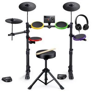 DED-70SE Electric Drum Set for Kids, Electronic Drums with 4 Quiet Silicone Pads, 9" Cymbals, 150 Sounds, 15 Kits, USB MIDI, Type-C Charging Port, Throne, Headphones, Sticks, Melodics Lessons DED-70SE Electric Drum Set for Kids, Electronic Drums with 4 Quiet Silicone Pads, 9" Cymbals, 150 Sounds, 15 Kits, USB MIDI, Type-C Charging Port, Throne, Headphones, Sticks, Melodics Lessons