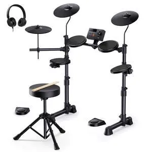 DED-70SE Electronic Drum Set for Kids, Electric Drum Kit with 150 Sounds, 4 Quiet Silicone Pads, 9" Cymbals, USB MIDI, Type-C Charging Port, Throne, Headphones, Sticks, Melodics Lessons, Black DED-70SE Electronic Drum Set for Kids, Electric Drum Kit with 150 Sounds, 4 Quiet Silicone Pads, 9" Cymbals, USB MIDI, Type-C Charging Port, Throne, Headphones, Sticks, Melodics Lessons, Black