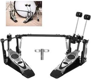 Double Bass Drum Pedal, Heavy Duty Double Chain Drive Kick Pedal | Adjustable Beater & Spring Tension with Non-Slip Base Plate Compatible with Acoustic & Electronic Drum Kits for Rock Jazz Double Bass Drum Pedal, Heavy Duty Double Chain Drive Kick Pedal | Adjustable Beater & Spring Tension with Non-Slip Base Plate Compatible with Acoustic & Electronic Drum Kits for Rock Jazz