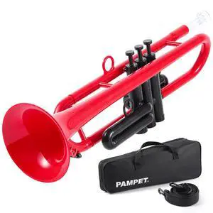 Professional Plastic Bb Trumpet Standard Trumpet Set for Student Beginner With 7C Mouthpiece and 3C Mouthpiece, Bb Trumpet Instrument, Red Professional Plastic Bb Trumpet Standard Trumpet Set for Student Beginner With 7C Mouthpiece and 3C Mouthpiece, Bb Trumpet Instrument, Red