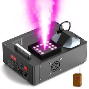 1500W Fog Machine with Lights 24 RGB LED Stage Smoke Machine Vertical Halloween Smoke Machine DMX/Wireless/Manual Control 2.5 Liters with 20000 CFM for Wedding Christmas Party Outdoor Indoor 1500W Fog Machine with Lights 24 RGB LED Stage Smoke Machine Vertical Halloween Smoke Machine DMX/Wireless/Manual Control 2.5 Liters with 20000 CFM for Wedding Christmas Party Outdoor Indoor
