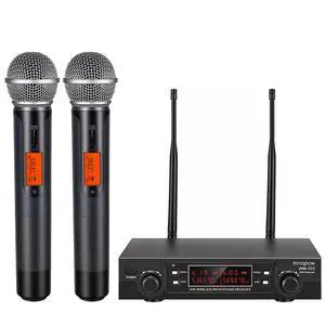 200-Channel Wireless Microphones System, Dual UHF Metal Cordless Mic Set, Auto Scan, Long Range 200-240Ft,16 Hours Use for Karaoke Singing, Church, 2022 Version(WM333) 200-Channel Wireless Microphones System, Dual UHF Metal Cordless Mic Set, Auto Scan, Long Range 200-240Ft,16 Hours Use for Karaoke Singing, Church, 2022 Version(WM333)