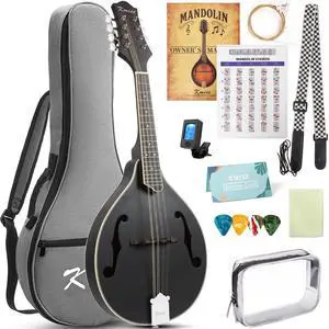 Mandolin Instrument A Style, Acoustic Mandolins Instrument Kit 8 String with Tuner Strap Gig Bag Chord Chart for Professional Beginners Adults Teens Youth Mandolin Instrument A Style, Acoustic Mandolins Instrument Kit 8 String with Tuner Strap Gig Bag Chord Chart for Professional Beginners Adults Teens Youth