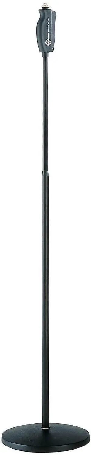König & Meyer 26085.500.55 One Hand Microphone Stand Soft Touch Easy Clutch for Adjustable Height Mic Mount Holder Heavy Round Base Professional Grade Made In Germany Black König & Meyer 26085.500.55 One Hand Microphone Stand Soft Touch Easy Clutch for Adjustable Height Mic Mount Holder Heavy Round Base Professional Grade Made In Germany Black