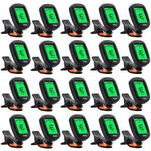 Guitar Tuner Clip on 20Pack,for Acoustic Guitar Bass Violin Ukulele | Clip-on chromatic tuner, one-click tune, 360° bright screen, fast precise sensor, perfect gift for string musicians Guitar Tuner Clip on 20Pack,for Acoustic Guitar Bass Violin Ukulele | Clip-on chromatic tuner, one-click tune, 360° bright screen, fast precise sensor, perfect gift for string musicians