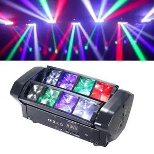 Mini Spider Moving Head Light 8x5W Beam LED Stage Lights RGBW Sound Activated DMX-512 Control for DJ Party Bar Disco Show Wedding Event Stage Lighting Mini Spider Moving Head Light 8x5W Beam LED Stage Lights RGBW Sound Activated DMX-512 Control for DJ Party Bar Disco Show Wedding Event Stage Lighting