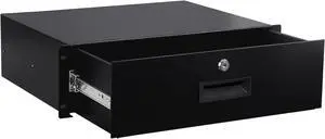 3U Rack Mount Drawer Server Cabinet Case for 19 Inch AV/Network/DJ Equipment Lockable Deep Drawer with Key Black 3U Rack Mount Drawer Server Cabinet Case for 19 Inch AV/Network/DJ Equipment Lockable Deep Drawer with Key Black