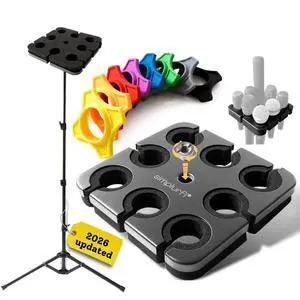 Multi Microphone Holder with floor Mic Stand - Square Tray Attachment holds up to 8 mics On Stage Organizer and Display - 8 Anti-roll Rings Included Multi Microphone Holder with floor Mic Stand - Square Tray Attachment holds up to 8 mics On Stage Organizer and Display - 8 Anti-roll Rings Included