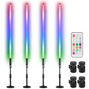 DJ Tube Lights with Stand 4ft 5000mah Rechargeable RGB Light Bar Synchronous Working LED Video Light Stick Photo Booth Disco Stage Wedding Event Decorative Lighting 4 Pack DJ Tube Lights with Stand 4ft 5000mah Rechargeable RGB Light Bar Synchronous Working LED Video Light Stick Photo Booth Disco Stage Wedding Event Decorative Lighting 4 Pack