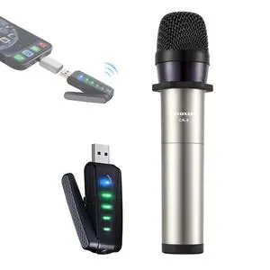 USB Wireless Microphone, UHF Condenser mic for Android, PC Computer, Laptop, PA, Podcasting, Vlogging, YouTube, Vocal Recording, Gaming, Singing Practice (System with USB Receiver) USB Wireless Microphone, UHF Condenser mic for Android, PC Computer, Laptop, PA, Podcasting, Vlogging, YouTube, Vocal Recording, Gaming, Singing Practice (System with USB Receiver)