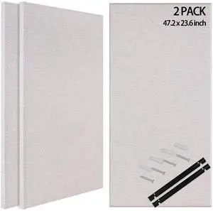2 Pack Large Fabric Acoustic Wall Panels 47.2"x23.6",Soundproof Panel | 2" Thick Hanging Hardware Acoustic Panels, Large Sound Absorption Wall Decor for Home Theater, Recording Studio & Office 2 Pack Large Fabric Acoustic Wall Panels 47.2"x23.6",Soundproof Panel | 2" Thick Hanging Hardware Acoustic Panels, Large Sound Absorption Wall Decor for Home Theater, Recording Studio & Office