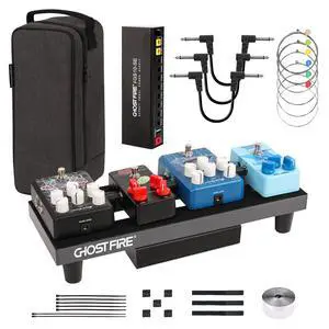 Ghost Fire Medium Portable Powered Guitar Pedal Board Aluminum Alloy 0.9lb Super light Foldable Effect Pedalboard 14.9"*5.5" with Carry Bag,SPL-1.5 and Power Supply GS10-SE Ghost Fire Medium Portable Powered Guitar Pedal Board Aluminum Alloy 0.9lb Super light Foldable Effect Pedalboard 14.9"*5.5" with Carry Bag,SPL-1.5 and Power Supply GS10-SE