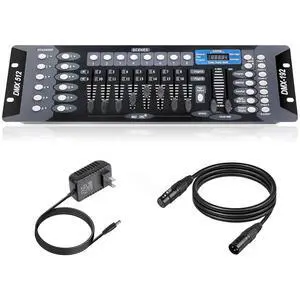 DMX Controller for dj Lights Dmx512 Light Controllers 192 Channel DMX Board with Cables 2m/6.6 ft Dmx-512 Lighting Console for Control Stage Light DMX Controller for dj Lights Dmx512 Light Controllers 192 Channel DMX Board with Cables 2m/6.6 ft Dmx-512 Lighting Console for Control Stage Light