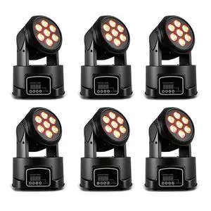 Moving Head Wash Light, 7x10W LED DMX DJ Stage Light | 12 Colors, Sound Activated, 540° Pan & 180° Tilt, Wash Effect Lighting for Weddings, Clubs, Concerts, Bars and Events Moving Head Wash Light, 7x10W LED DMX DJ Stage Light | 12 Colors, Sound Activated, 540° Pan & 180° Tilt, Wash Effect Lighting for Weddings, Clubs, Concerts, Bars and Events