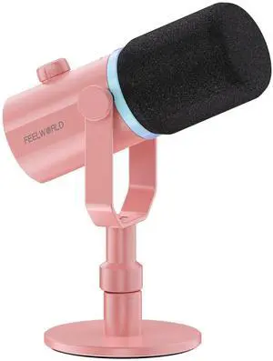 PM1 Pink XLR USB Metal Podcast Dynamic Microphone with Desktop | PC Computer Gaming Streaming Mic with RGB Light, Studio Vocal Mic for Singing Recording Gifts, Mute Button, Headphones Jack PM1 Pink XLR USB Metal Podcast Dynamic Microphone with Desktop | PC Computer Gaming Streaming Mic with RGB Light, Studio Vocal Mic for Singing Recording Gifts, Mute Button, Headphones Jack