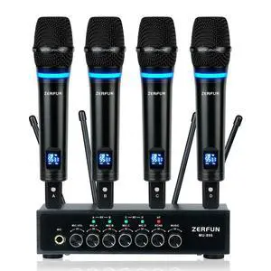 Pro Rechargeable Wireless Microphone System 4 Channel, UHF Metal Handheld Wireless Microphones Cordless Mics with Echo Bluetooth VOL Channel Control for Karaoke Singing Church(MU-898) Pro Rechargeable Wireless Microphone System 4 Channel, UHF Metal Handheld Wireless Microphones Cordless Mics with Echo Bluetooth VOL Channel Control for Karaoke Singing Church(MU-898)