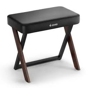 Piano Bench DKB-300 Home Style Keyboard Stool with Thick Padding, Metal Keyboard Seat Piano Chair with Cushion, Walnut Wood Color Piano Bench DKB-300 Home Style Keyboard Stool with Thick Padding, Metal Keyboard Seat Piano Chair with Cushion, Walnut Wood Color