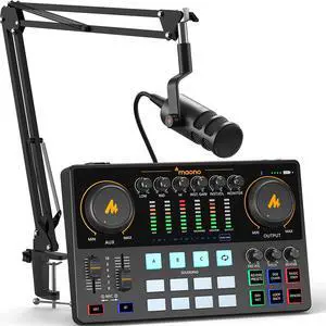 AME2C Podcast Equipment Bundle, Audio Interface with XLR Dynamic Mic | Pro preamp, 48V phantom power, Bluetooth, TikTok, YouTube streaming, PC, smartphone workflows, home creators, Caster AME2C Podcast Equipment Bundle, Audio Interface with XLR Dynamic Mic | Pro preamp, 48V phantom power, Bluetooth, TikTok, YouTube streaming, PC, smartphone workflows, home creators, Caster