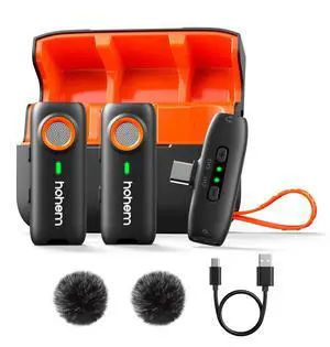 MIC-01 Wireless Lavalier Mic for Android PC Camera, Noise Cancel 20H Battery (2TX+1RX Charging Case) MIC-01 Wireless Lavalier Mic for Android PC Camera, Noise Cancel 20H Battery (2TX+1RX Charging Case)