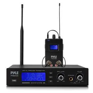 Wireless in-Ear Monitor System - Pro Metal IEM with Bodypack Receiver, 220 Frequencies, Stereo L&R Inputs, Mono Output, 164 ft Range, Passive Noise Cancelling for Stage, Studio, Live Performance Wireless in-Ear Monitor System - Pro Metal IEM with Bodypack Receiver, 220 Frequencies, Stereo L&R Inputs, Mono Output, 164 ft Range, Passive Noise Cancelling for Stage, Studio, Live Performance