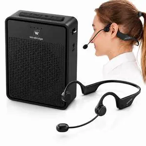 Voice Amplifier Wireless Ear-Hook Headset Microphone B007 | Portable Microphone and Speaker Pa System, 15W Speaker with Noise Cancelling Bluetooth Mic for Teachers, Fitness, Elderly Voice Amplifier Wireless Ear-Hook Headset Microphone B007 | Portable Microphone and Speaker Pa System, 15W Speaker with Noise Cancelling Bluetooth Mic for Teachers, Fitness, Elderly
