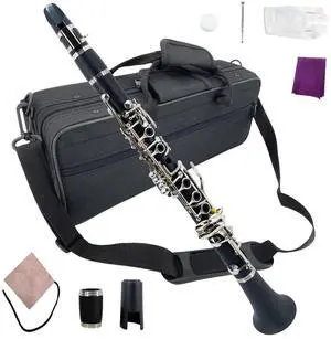 Professional E flat Clarinet Eb Key Clarinet Good Sound Nickel plated keys with 2 Barrels & Case (Ebonite) Professional E flat Clarinet Eb Key Clarinet Good Sound Nickel plated keys with 2 Barrels & Case (Ebonite)